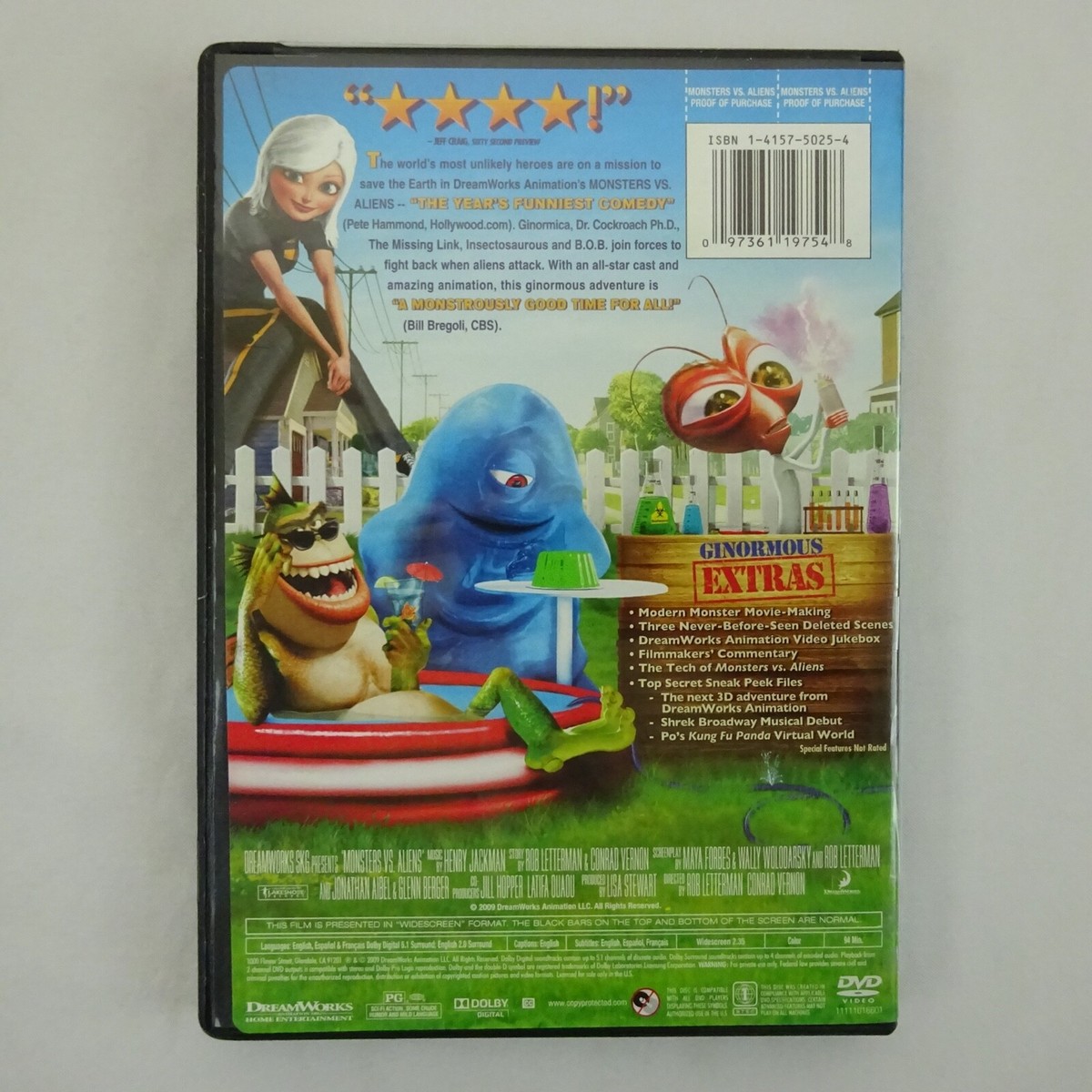 Dreamworks Monsters vs Aliens DVD Widescreen | eBay