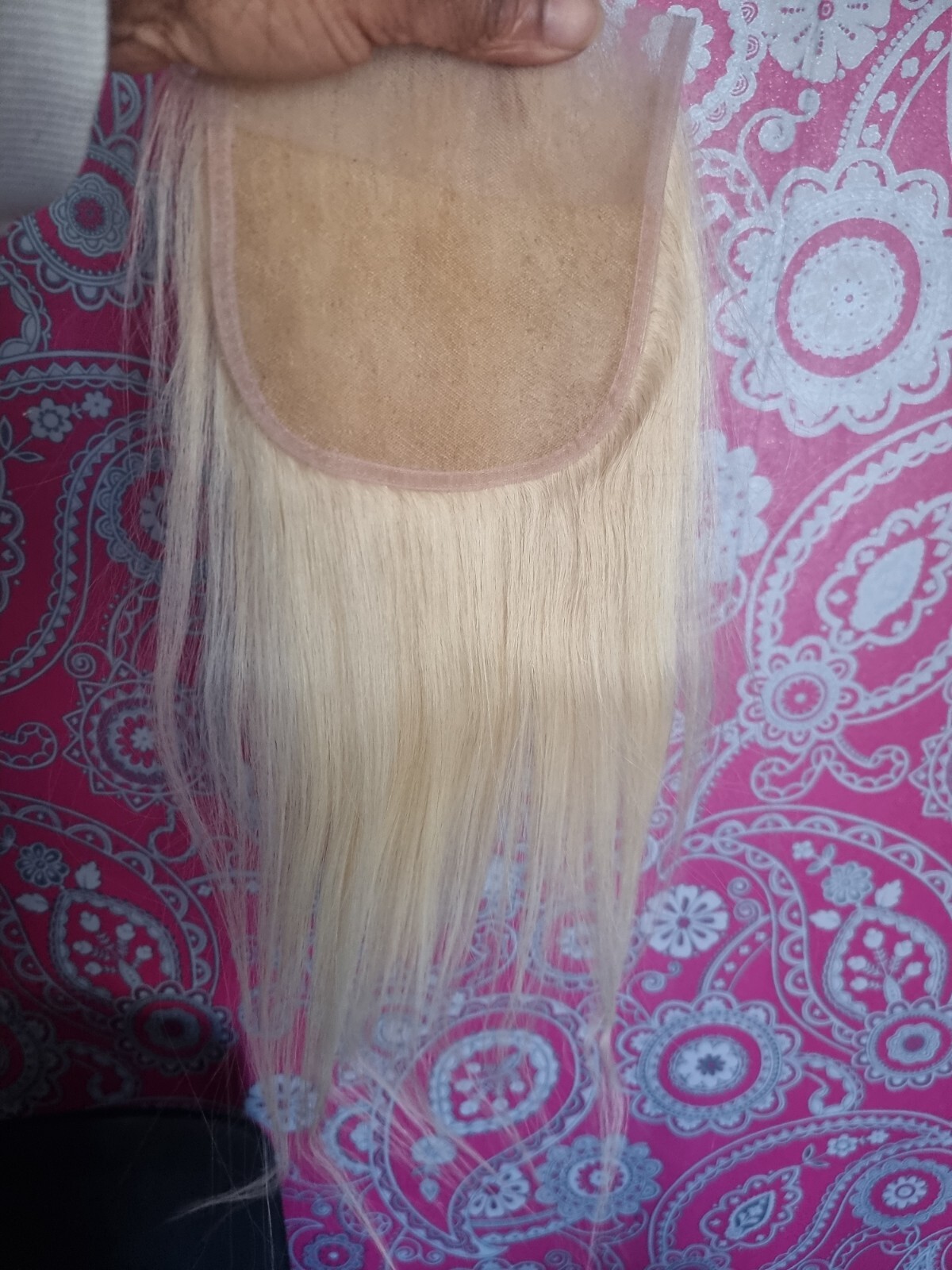 12A 14INCH BRAZILIAN HUMAN HAIR PURE BLONDE 613# 5X5 WIDER CLOSURE STRAIGHT 70g