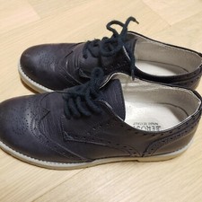 Heros Boy's Laced Leather Shoes Size 37 Navy