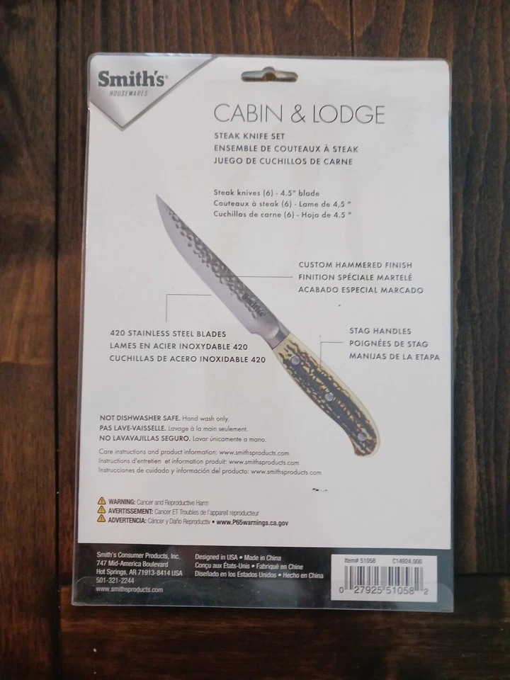 Juego de cubiertos Smiths Cabin & Lodge 6 piezas de carne nuevo y sellado de fábrica  Foto 2 de 4