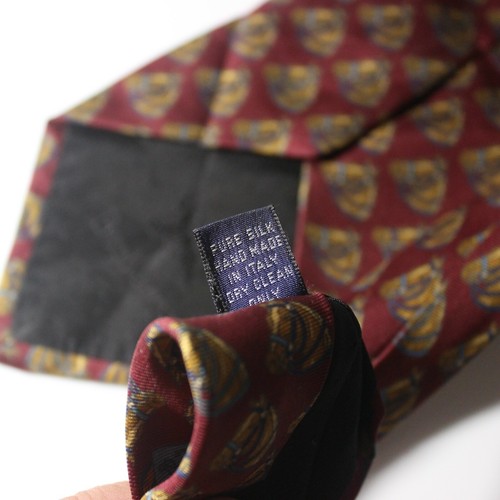 Vintage Burberrys Of London Necktie Maroon Equestrian Horse Print 100% Silk - Picture 5 of 5
