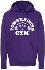 Vintage Powerhouse Gym Logo On Large Purple Hoodie