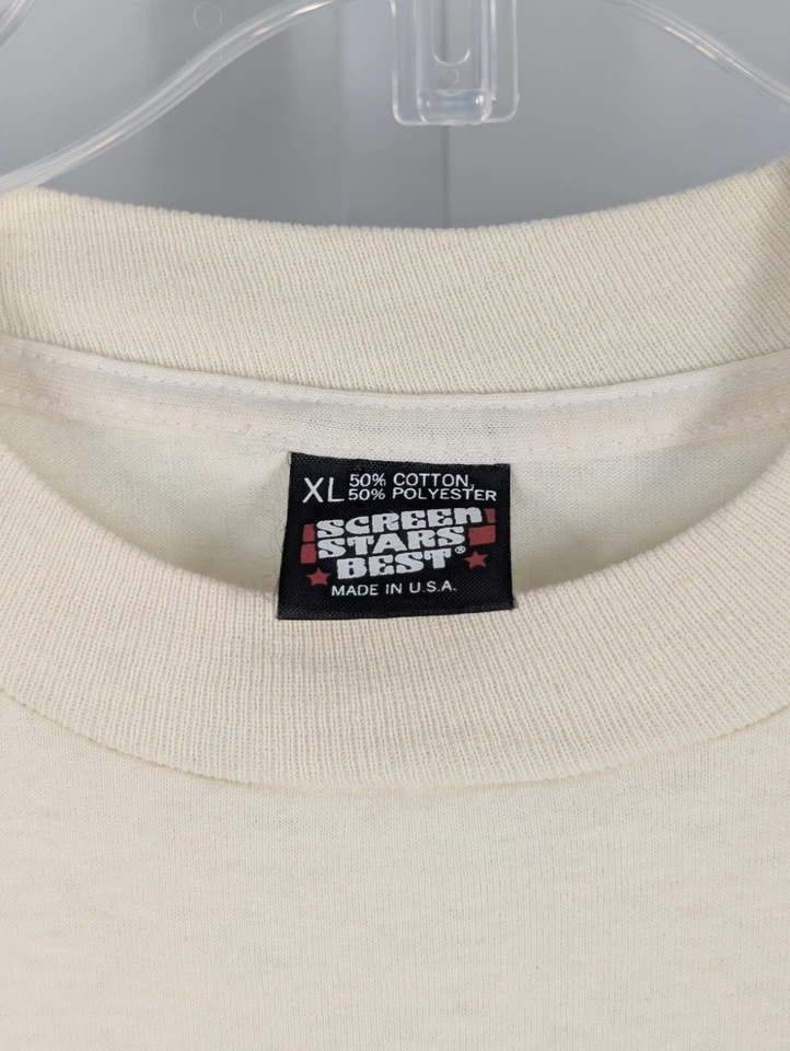 African Wild Dog Canid Research Kenya Museum Art Shirt Screen Stars Vtg 90s USA - Image 4 of 4