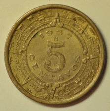 mw20563 Mexico; 5 Centavos 1937   KM#423  UNC
