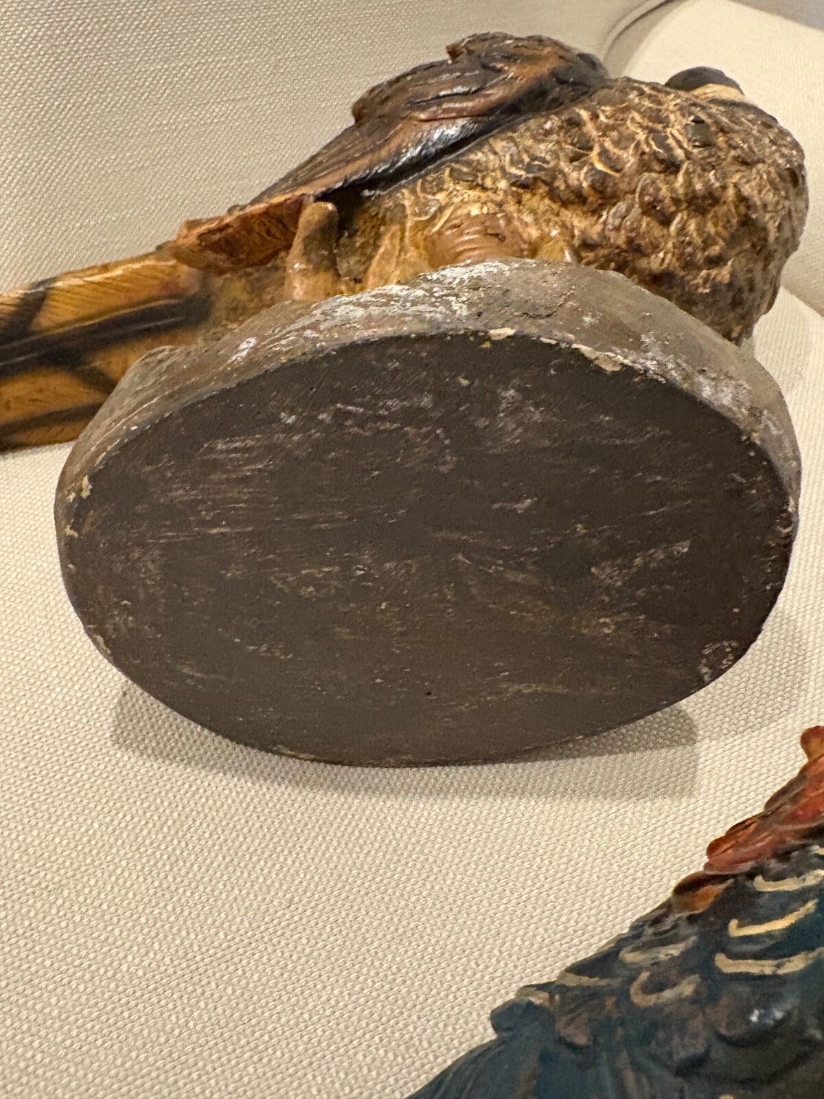 vtg pair of handpainted pheasant figurine 21x13"