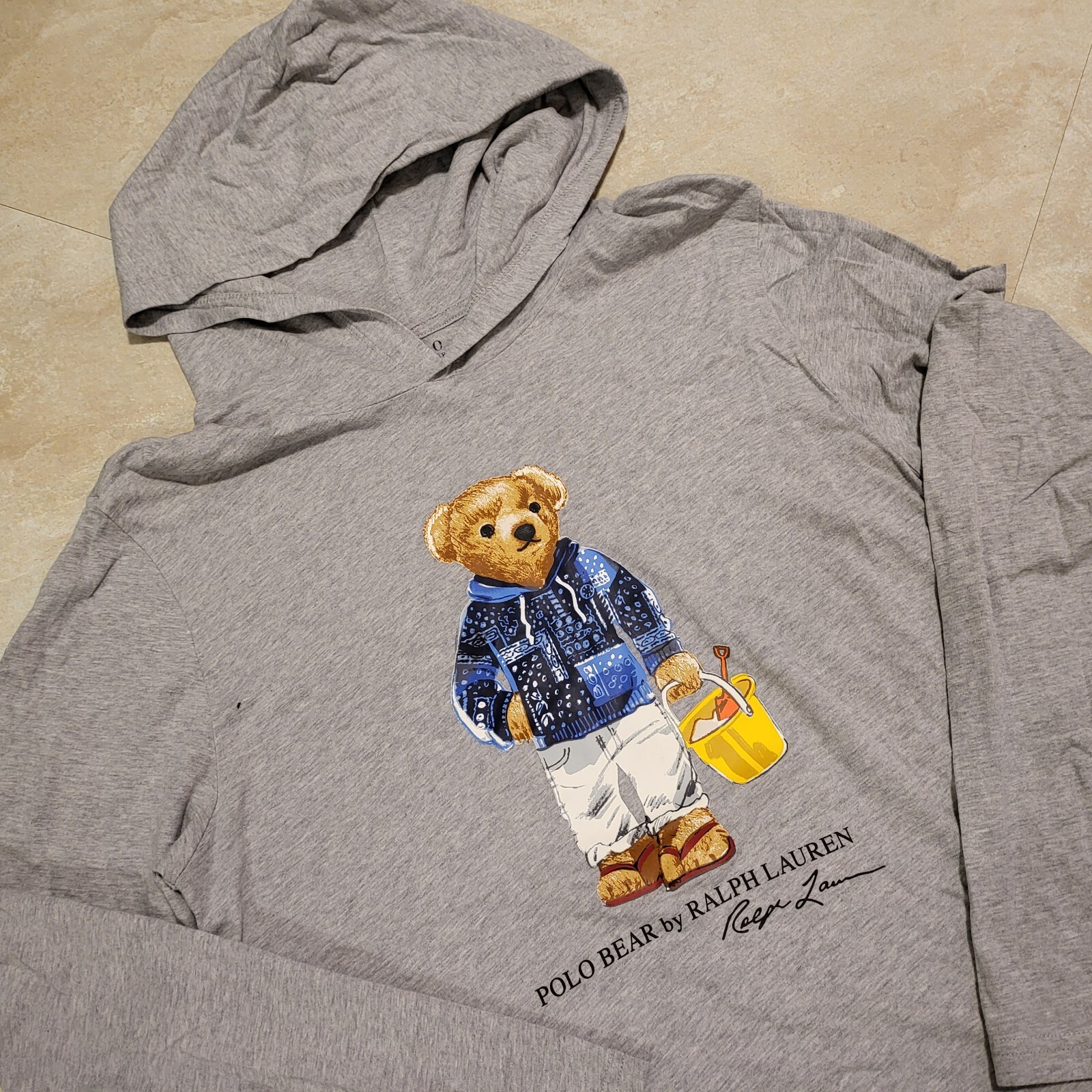 Polo Ralph Lauren Bear Boys Kids Youth XL 18-20 Grey Sweatshirt Hoodie