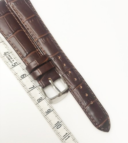 Cuero Genuino Mediano Tono Marrón Totalmente Nuevo 18mm Tono Hebilla Reloj Banda - Imagen 5 de 5