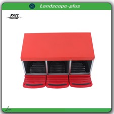 Red Chicken Egg Laying Box With Lided Cover Chicken Nest Boxes Coop Metal 3 Hole
