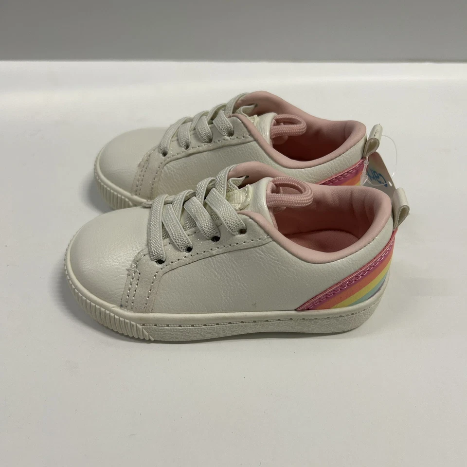 Tenis Carter's para niñas pequeñas trípticas informales sin corbata arco iris JJ4 blancas EE. UU. 5 Foto 3 de 4