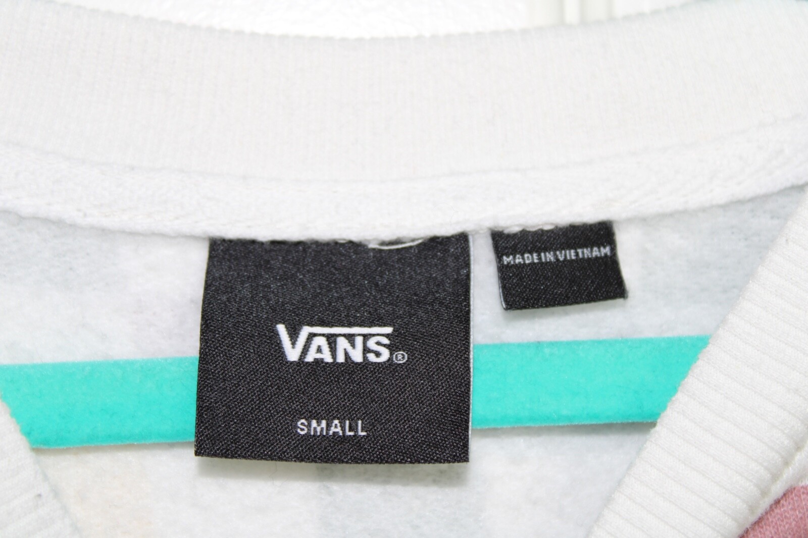 VANS Pullover Cropped Sweatshirt Checkerboard Whi… - image 2