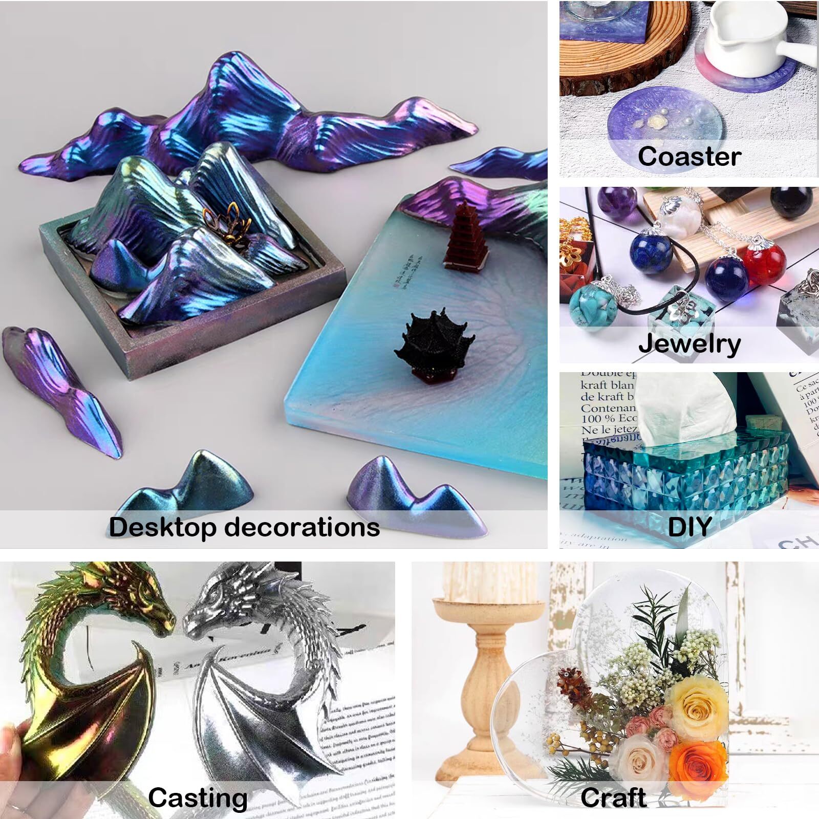 Epoxy Resin 32oz Crystal Clear Art Casting Resin and Hardener Hard Perfect fo...