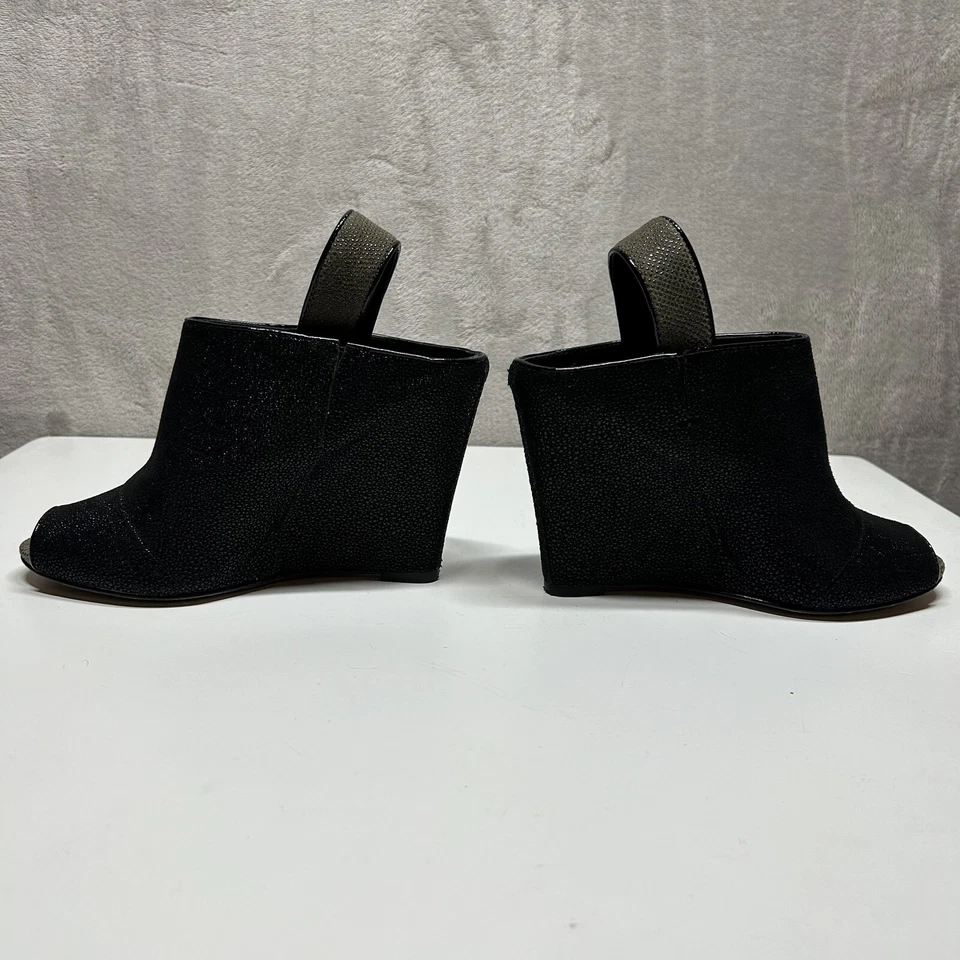 Sexy Zapatos de Tacones de Cuña Rebecca Minkoff para Mujer 7 Cuero con Eslinga Trasera Elegante Fiesta Foto 3 de 4