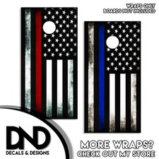 Red and Blue AMERICAN FLAG Cornhole Board Decal Wraps Vinyl Sticker USA Combo