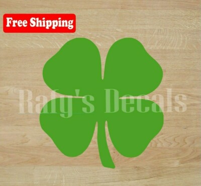 FOUR LEAF CLOVER VINYL DECAL CAR WINDOW LUCKY LEAVES CHARM FAITH CHOOSE COLOR