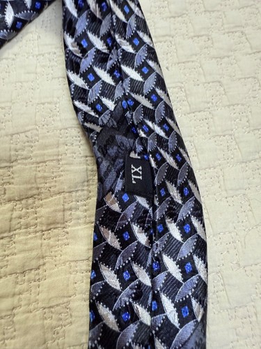 Corbata de seda geométrica Ermenegildo Zegna de diseñador hecha en Italia 64" L 3,75" W - Imagen 6 de 10