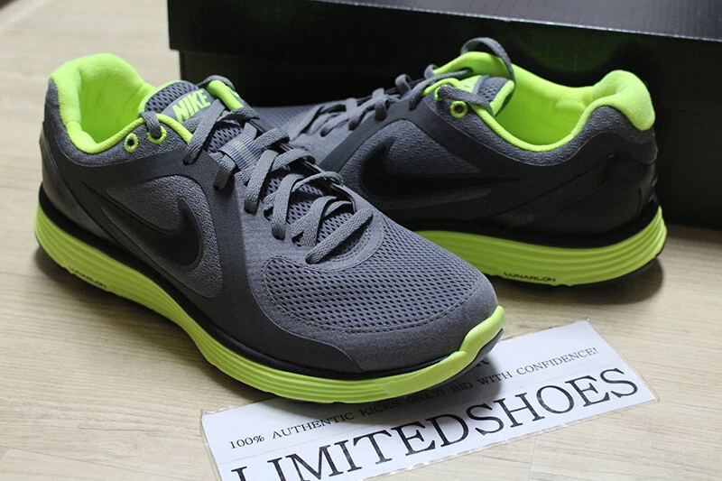 NIKE LUNARSWIFT+ COOL GREY VOLT BLACK 386365-007 US 8.5 red blue 