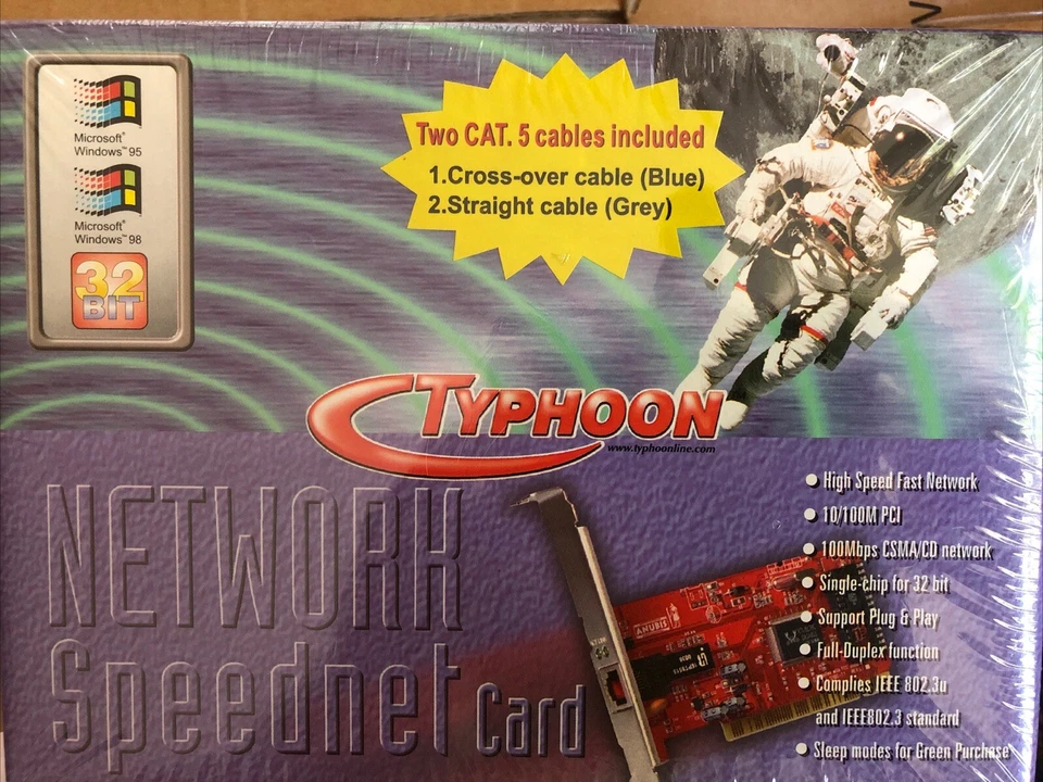 Typhoon Network Speednet Karte - 1x 100 Mbps , 100BASE-TX -90300- neu (2 Stück)