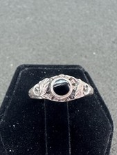 Sterling Silver Small Black Onyx Ring Size 6