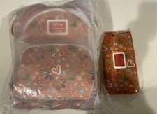 Mini Mochila Loungefly Disney Pan de Jengibre Mickey Minnie Orejas Billetera Navidad