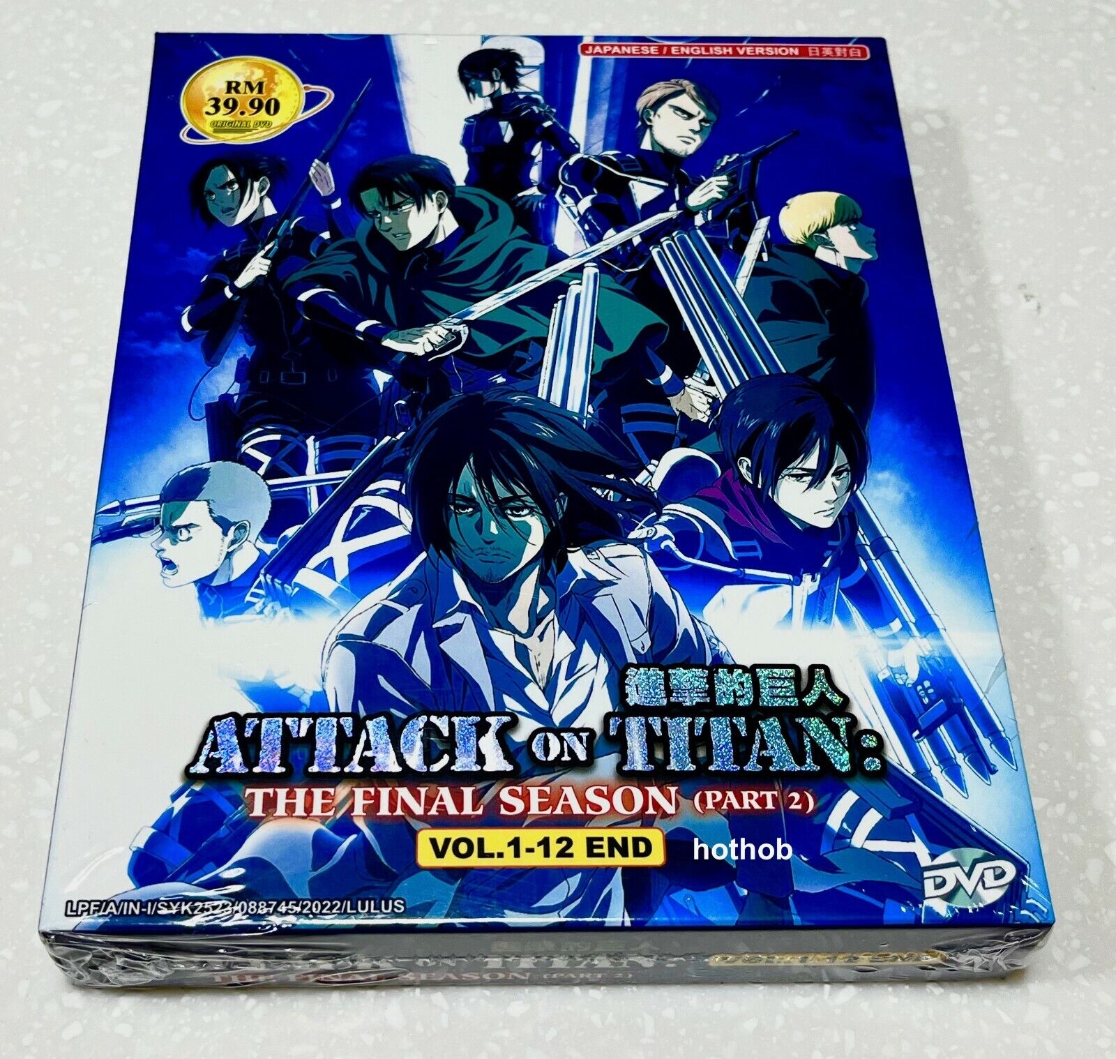 ANIME ATTACK ON TITAN: THE FINAL SEASON PART 2 VOL 1-12 END ENG DUB DVD