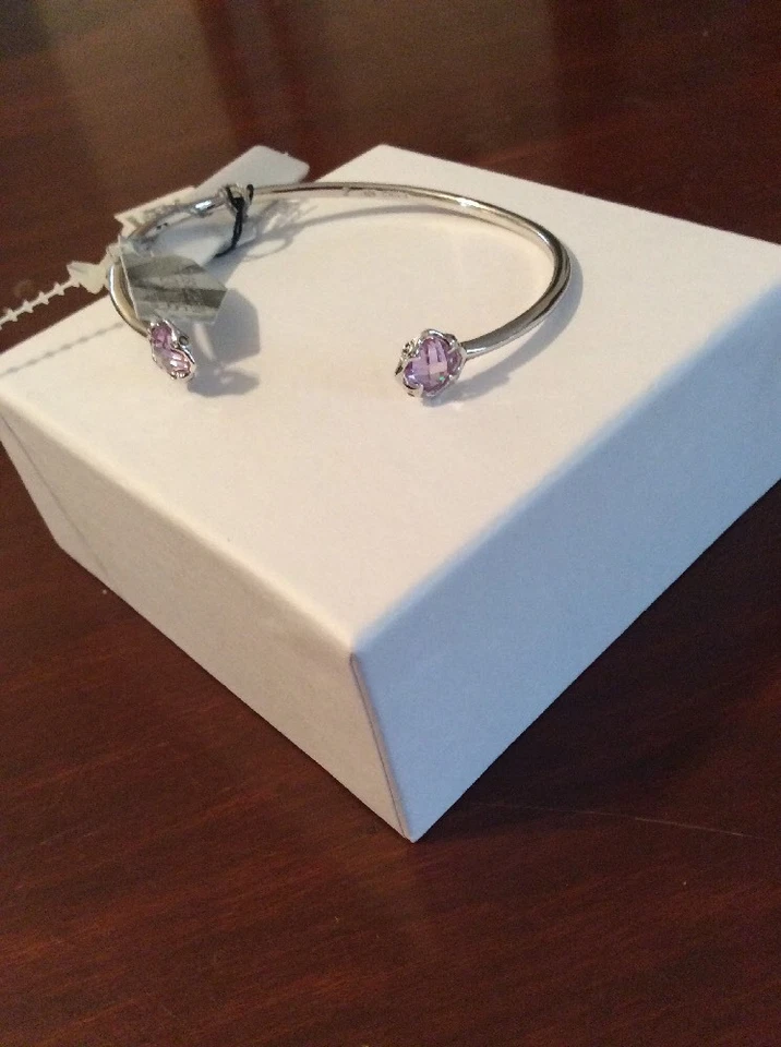 Brazalete de plata esterlina Judith Jack de $146 púrpura con piedra de marcasita mayo 99 Foto 2 de 4