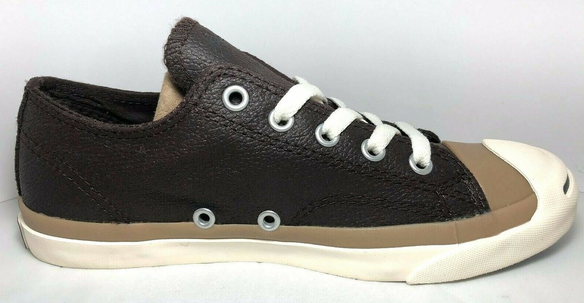 New Converse Mens Jack Purcell Classic Leather OX Mole Brown New Converse Mens Jack Purcell Classic Leather OX Mole Brown