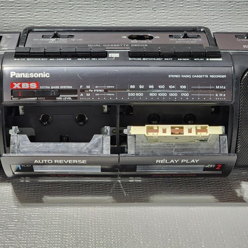 Panasonic RX-FT550 XBS Extra Bass Boombox Dual Cassette Recorder Radio TESTED! - Picture 8 of 22