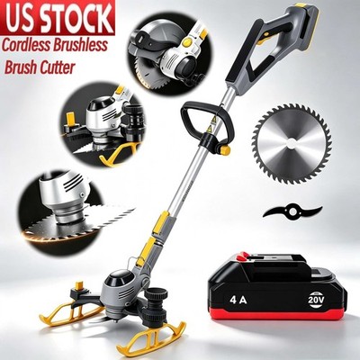 Electric Cordless Grass String Trimmer Lawn Edger Weed Wacker Cutter + Battery