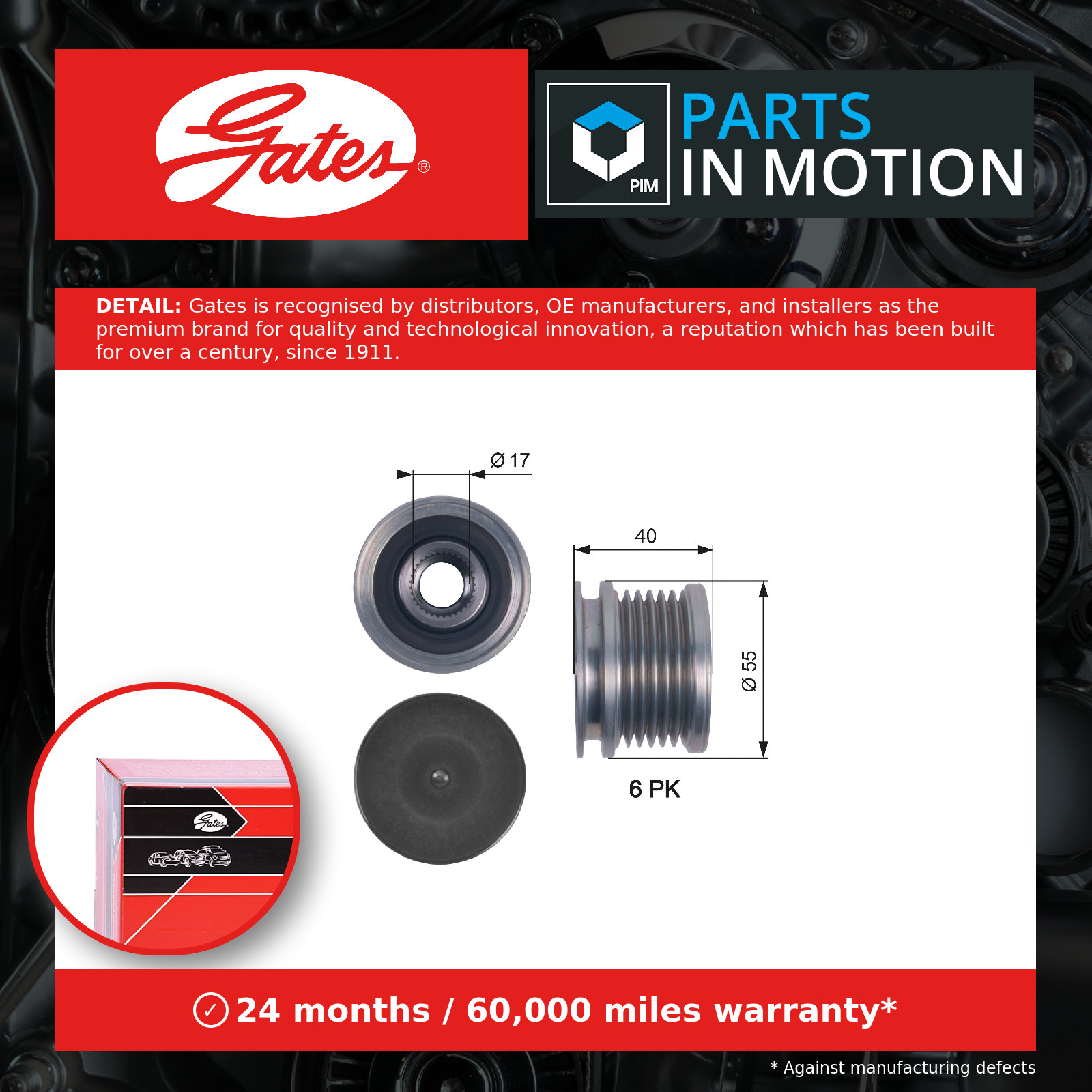 2x ✅Fits GATES OAP7114 ALTERNATOR PULLEY CLUTCH KIT ⭐UK Seller⭐ - Image 15