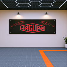 Jaguar Retro Racing Wall Banner Bold Acrylic Sign With Classic Leaping Jaguar Retro Racing Wall Banner Bold Acrylic Sign With Classic Leaping