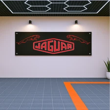 Jaguar Retro Racing Wall Banner – Bold Acrylic Sign with Classic Leaping Cats
