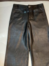 MAEVE By Anthropologie The Colette Faux Leather Wide Leg Pants Womens 29 Petite