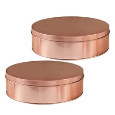  2 Pcs Food Packaging Supplies Elegant Party Favors Boxes Metal Cake Storage Tin
