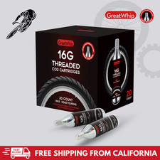 16g CO2 Cartridge For Bike Bicycle Tire Air Inflator Threaded GreatWhip 20 PACK