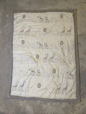 Cloud Island Baby Blanket Two by Two Animal Parade Comforter Reversible Stripe