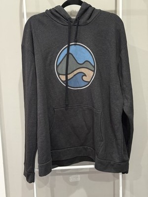 Wohven Men's 2X Gray Hoodie Sweatshirt Wave Mountain Minimalist Outdoor Comfy