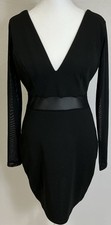 Windsor Black Sheer Long Sleeve/ Sheer Waist  Dress Size L