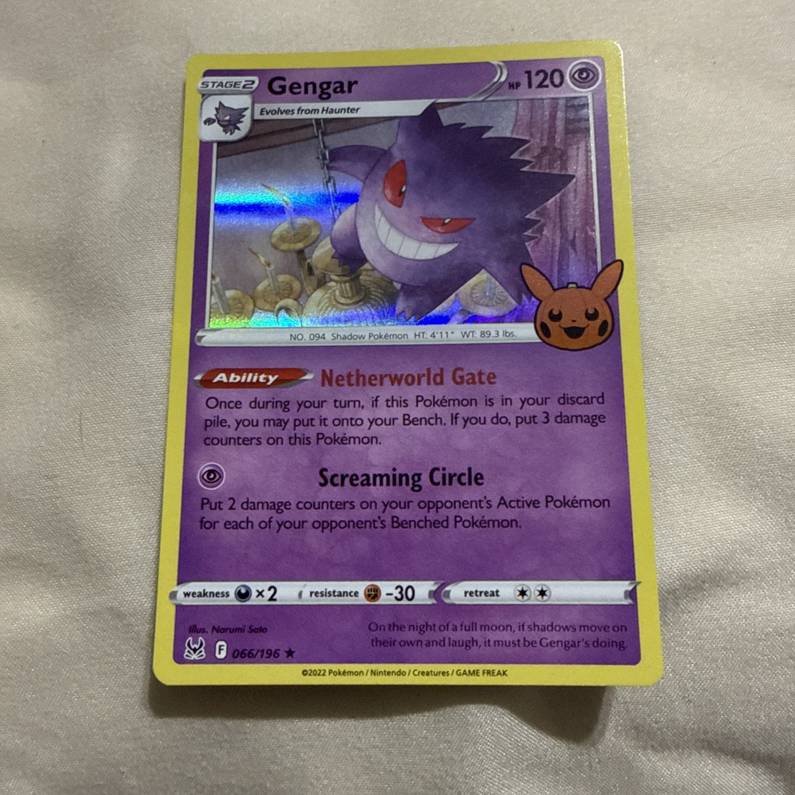 Pokémon TCG Gengar Play! Promo Stamp 066/196 Prize Pack Series
