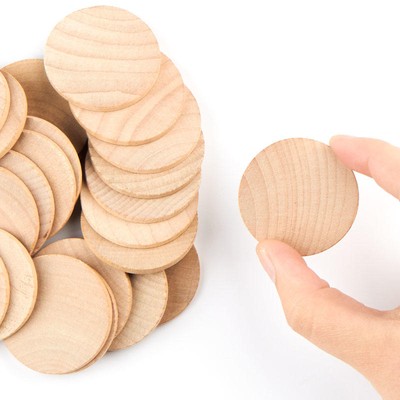 Bulk Package of 48 Unfinished Wood  1-3/4'' Round Disks