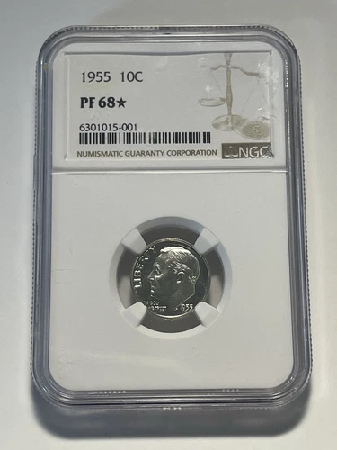 1955 10c Roosevelt Dime PF68 * NGC
