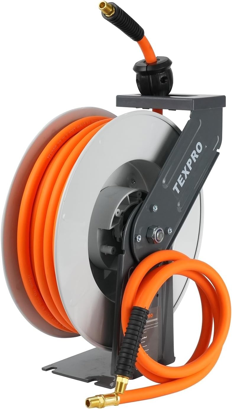 Retractable Air Hose Reel 3/8" x 50FT 300 PSI Auto Rewind Wa