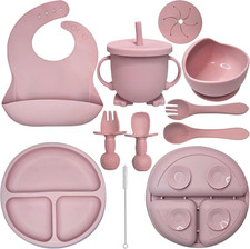 Hippobaby Baby Led Weaning Supplies 10 Piece Silicone Baby Feeding Set, Baby To
