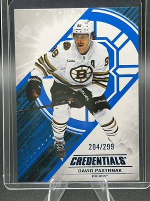2024-25 Upper Deck Credentials Hockey David Pastrnak Blue /299 #88 Boston Bruins