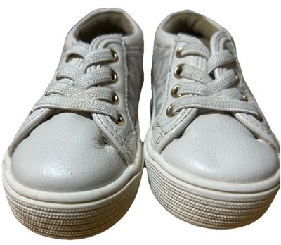 Michael Kors Jem Monogram Junior Trainers Sneakers Youth Girl's Size 3 White