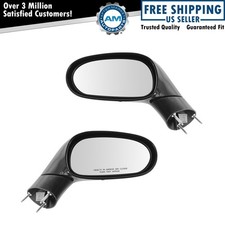 Power Heated Smooth Black Mirror Pair Set Of 2 For 05-09 Chevy Corvette