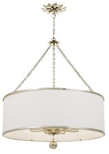 Crystorama Lighting Group 515 Broche 8 Light 29"W Drum Chandelier - Silver