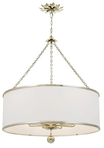 Crystorama Lighting Group 515 Broche 8 Light 29"W Drum Chandelier - Silver - Picture 1 of 10