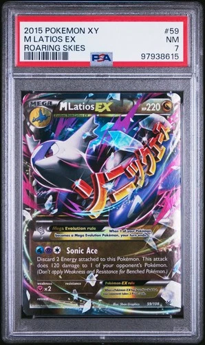 PSA 7 NM 2015 POKEMON XY M LATIOS EX #59 ROARING SKIES