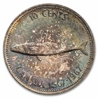 1967 Canada Silver 10 Cents Mackerel BU/Prooflike (Toned)