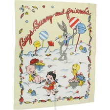 Vintage Looney Tunes Bugs Bunny Friends Baby Blanket 33X45